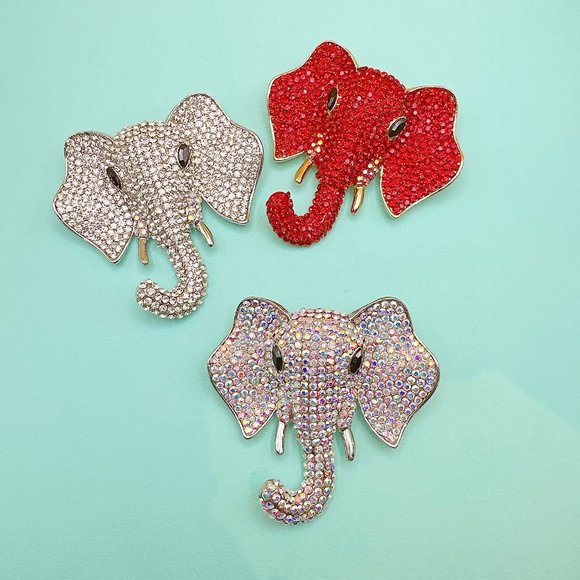 COPY - Red Elephant Head Brooch Pin - Picture 7 of 7